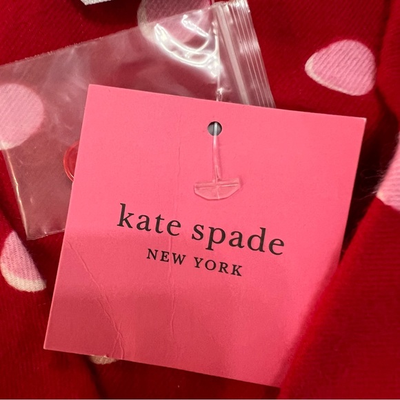 Kate Spade 3 Piece Flannel Red & Pink Polka Dot Pajama Set. Size Large. NWT. - Picture 7 of 14